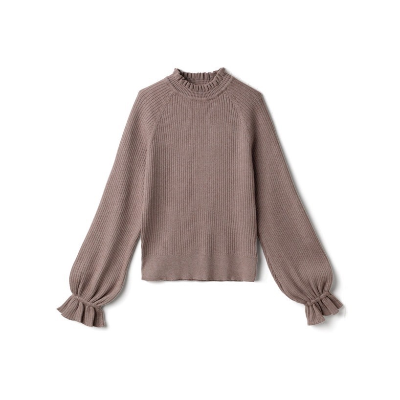 Anita Japan代購 🌸 日本GRL 氣質 荷葉領糖果袖針織上衣 甜美 針織 長袖 mb1088-規格圖8