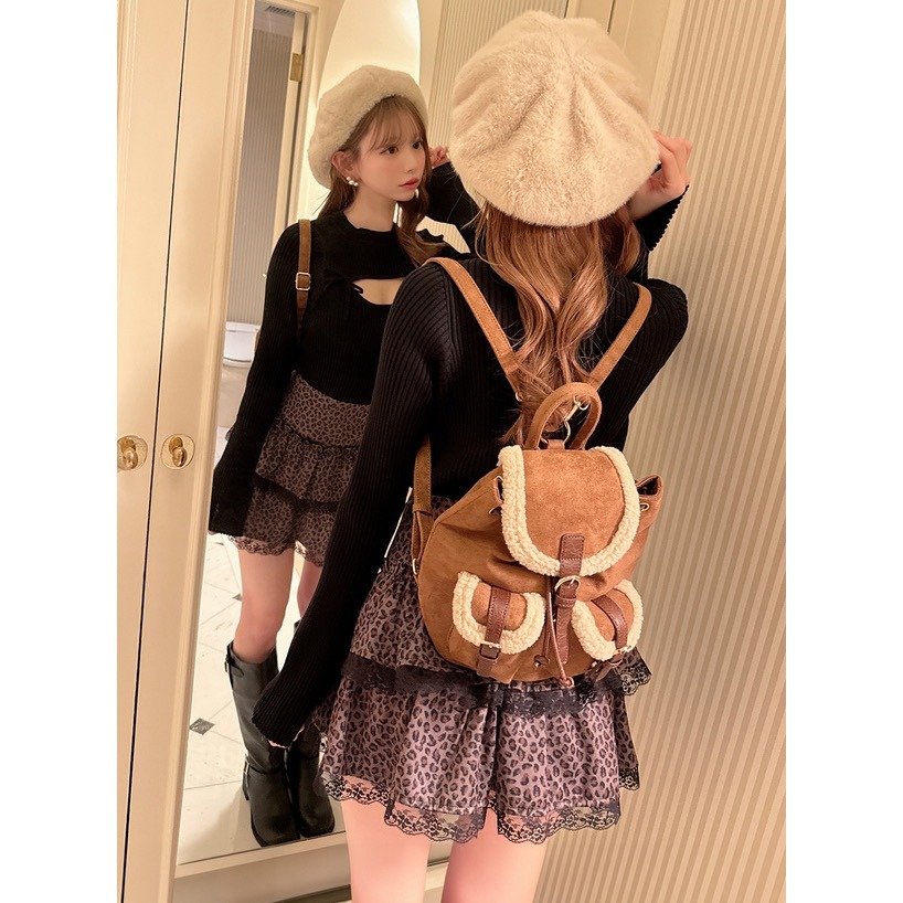 Anita Japan代購 🌸 日本 GRL 秋冬款 2Way毛絨 絨面革後背包 包包 tr1150-細節圖2