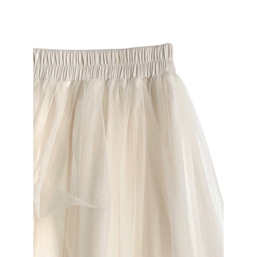 Anita Japan代購 🌸 日本 GRL 甜美 豐盈薄紗喇叭長裙 層次薄紗 長裙 薄紗 層次 dk1550-細節圖7