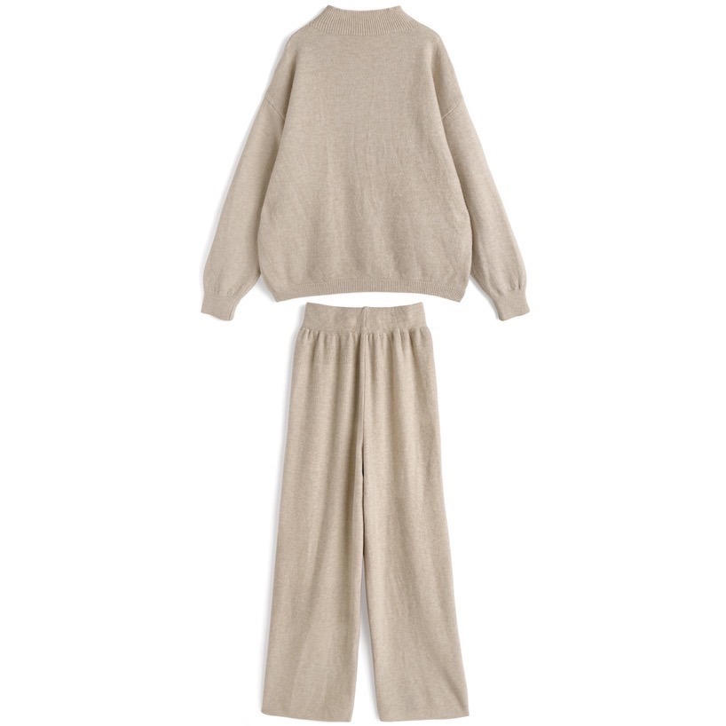 Anita Japan代購 🌸 日本 GRL 休閒寬鬆 開衩針織上衣 闊褲針織長褲 兩件式套裝 針織 at2580-細節圖6