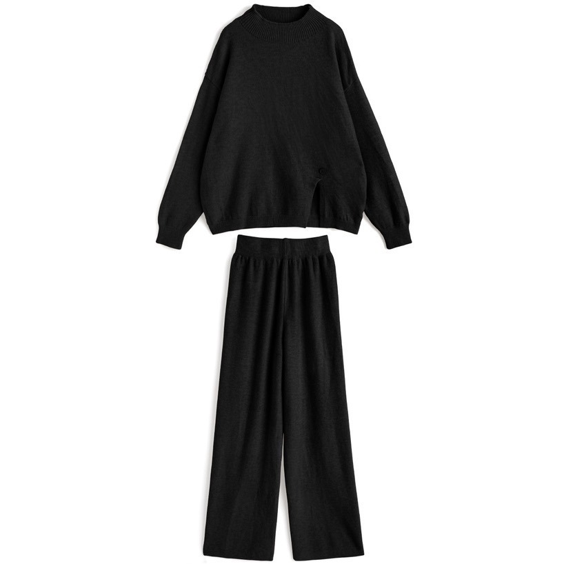 Anita Japan代購 🌸 日本 GRL 休閒寬鬆 開衩針織上衣 闊褲針織長褲 兩件式套裝 針織 at2580-規格圖10