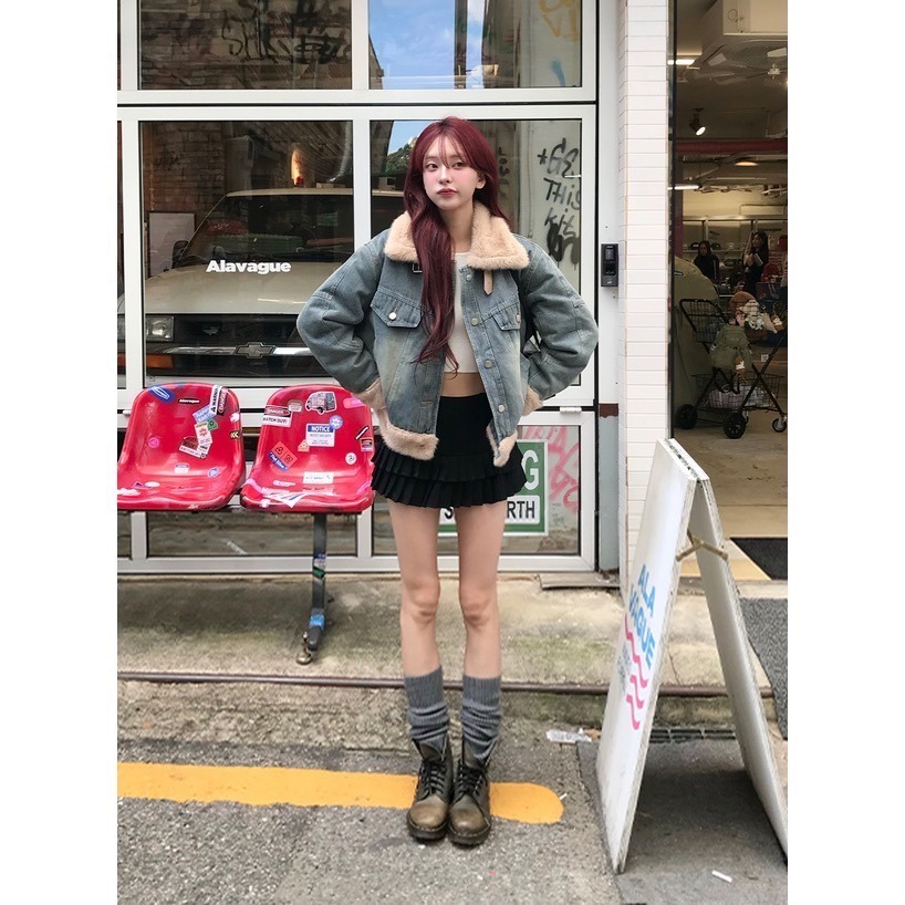 Anita Japan代購 🌸 日本 GRL 2Way毛毛牛仔夾克 可立領 夾克 復古 牛仔 gc285-細節圖3