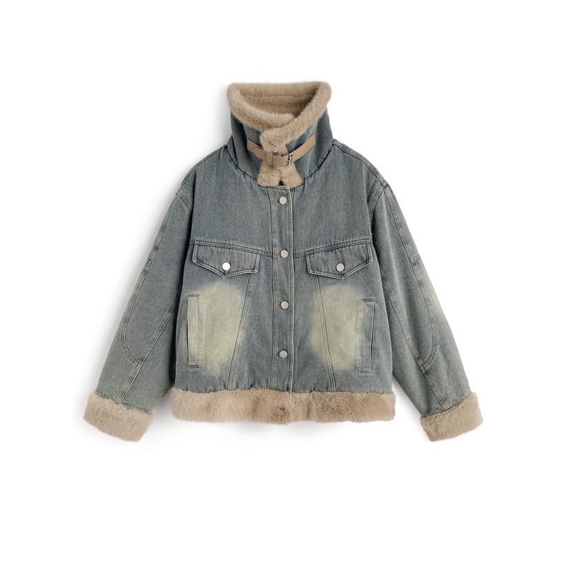 Anita Japan代購 🌸 日本 GRL 2Way毛毛牛仔夾克 可立領 夾克 復古 牛仔 gc285-細節圖6