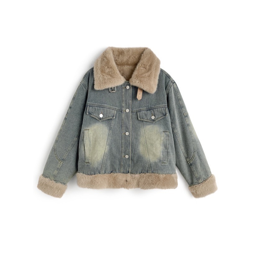 Anita Japan代購 🌸 日本 GRL 2Way毛毛牛仔夾克 可立領 夾克 復古 牛仔 gc285-細節圖7