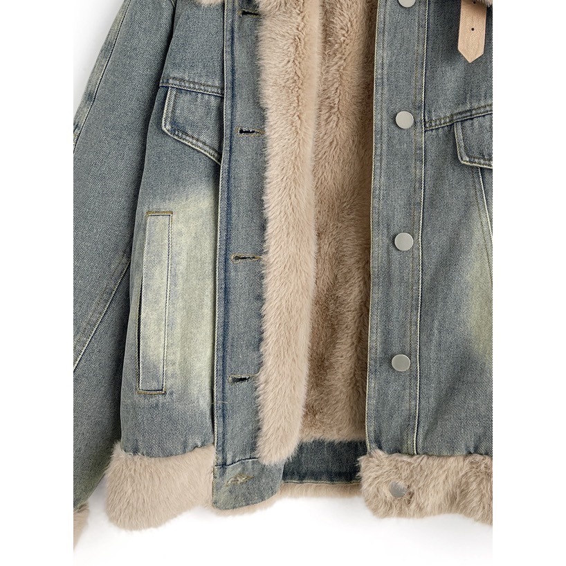 Anita Japan代購 🌸 日本 GRL 2Way毛毛牛仔夾克 可立領 夾克 復古 牛仔 gc285-細節圖9