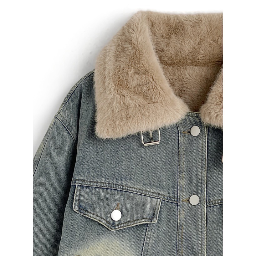 Anita Japan代購 🌸 日本 GRL 2Way毛毛牛仔夾克 可立領 夾克 復古 牛仔 gc285-細節圖11