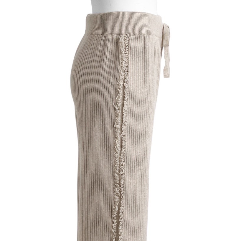 Anita Japan代購 🌸 日本 GRL 寬鬆舒適 側流蘇羅紋針織褲 長褲 簡約百搭 針織 流蘇 at2585-細節圖11