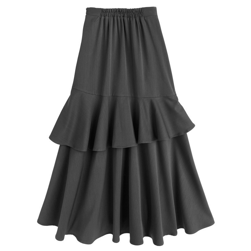 Anita Japan代購 🌸 日本 GRL 氣質簡約 荷葉邊蝴蝶結開衩裙 不規則 荷葉邊 長裙 開衩 ws25-細節圖6