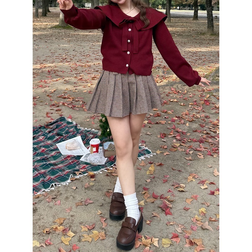 Anita Japan代購 🌸 日本 GRL 甜美復古 綁帶蝴蝶結大領針織 外套 罩衫 針織 mb1624-細節圖3