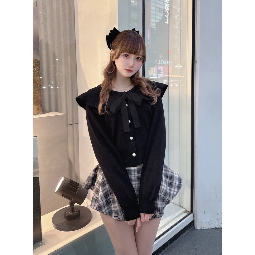 Anita Japan代購 🌸 日本 GRL 甜美復古 綁帶蝴蝶結大領針織 外套 罩衫 針織 mb1624-細節圖5