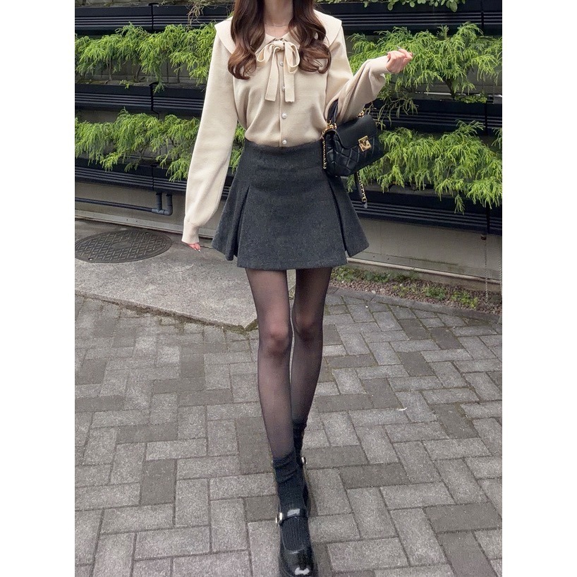 Anita Japan代購 🌸 日本 GRL 甜美復古 綁帶蝴蝶結大領針織 外套 罩衫 針織 mb1624-細節圖6