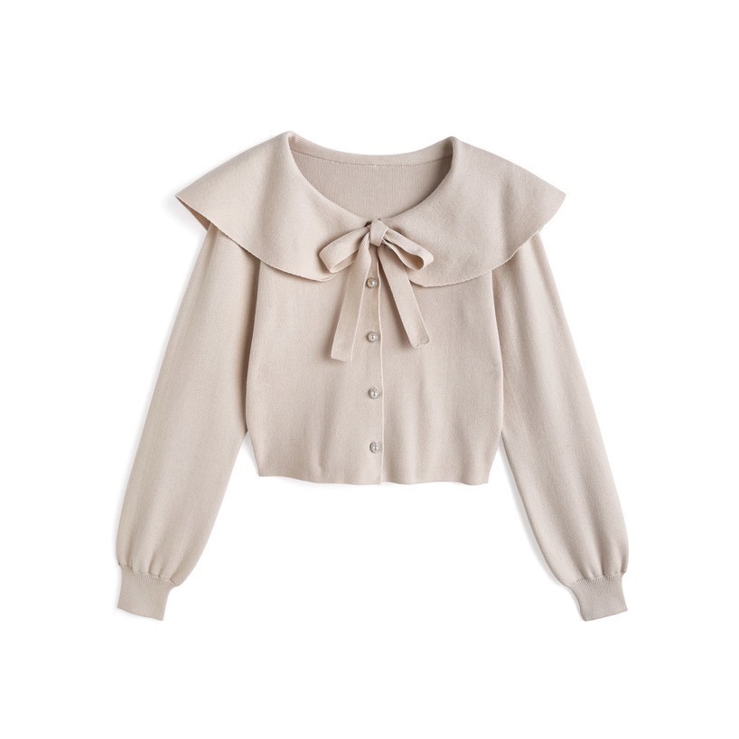 Anita Japan代購 🌸 日本 GRL 甜美復古 綁帶蝴蝶結大領針織 外套 罩衫 針織 mb1624-規格圖10