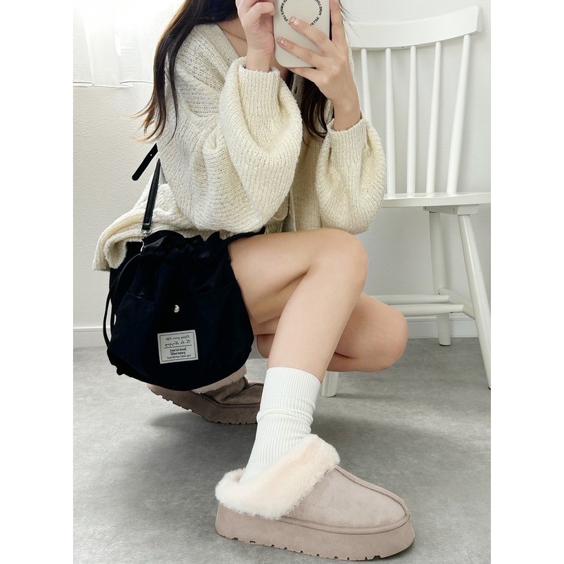 Anita Japan代購 🌸 日本 GRL 舒適便利 厚底毛茸茸拖鞋 外出鞋 居家鞋 拖鞋 zr1089-細節圖7