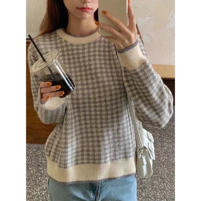 Anita Japan代購 🌸 日本 GRL 休閒 格紋 格子針織上衣 長袖 針織 毛衣 cu393-細節圖2