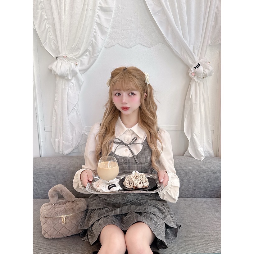 Anita Japan代購 🌸 日本 GRL 學院 格子假兩件式襯衫 格紋層疊迷你裙 套裝 短裙 襯衫 tu1865-細節圖4