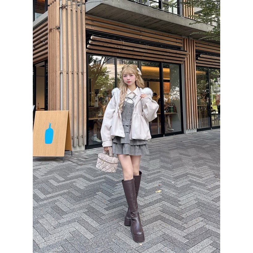 Anita Japan代購 🌸 日本 GRL 學院 格子假兩件式襯衫 格紋層疊迷你裙 套裝 短裙 襯衫 tu1865-細節圖5