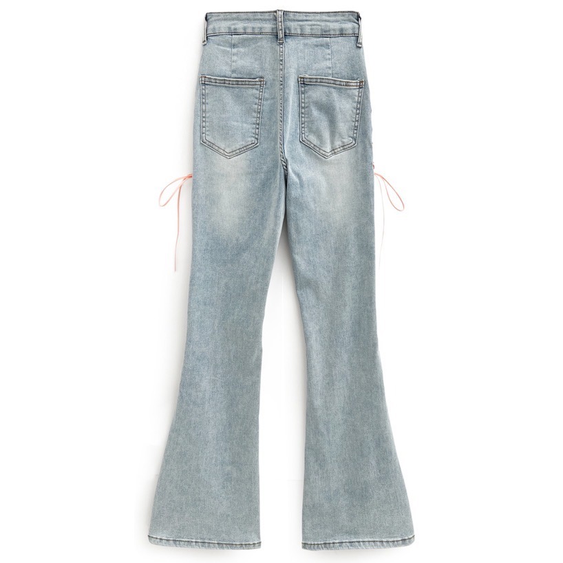 Anita Japan代購 🌸 日本 GRL 甜美休閒 綁帶 喇叭開衩牛仔 牛仔褲 流蘇 喇叭褲 ks001-細節圖7