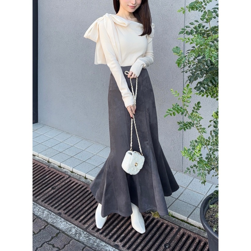 Anita Japan代購 🌸 日本 GRL 麂皮 氣質絨面魚尾裙 長裙 日系魚尾 半身裙 dk930-細節圖2