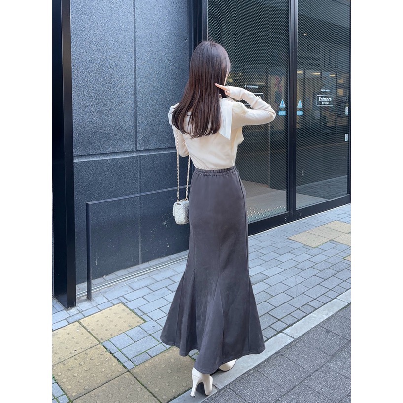 Anita Japan代購 🌸 日本 GRL 麂皮 氣質絨面魚尾裙 長裙 日系魚尾 半身裙 dk930-細節圖4