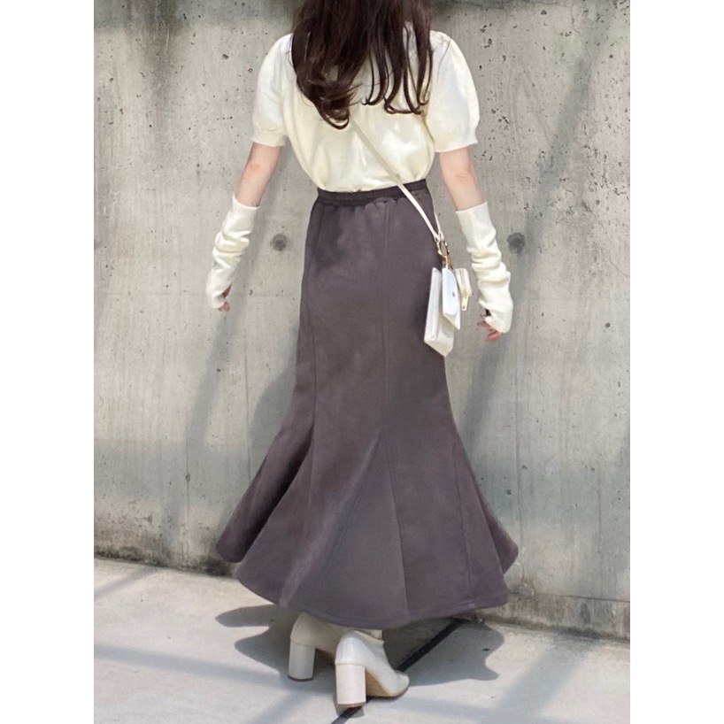 Anita Japan代購 🌸 日本 GRL 麂皮 氣質絨面魚尾裙 長裙 日系魚尾 半身裙 dk930-細節圖5