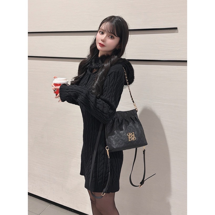 Anita Japan代購 🌸 日本 GRL 毛絨絨 連帽編織針織連身裙 短洋 洋裝 針織 編織 長袖 an1704-細節圖7