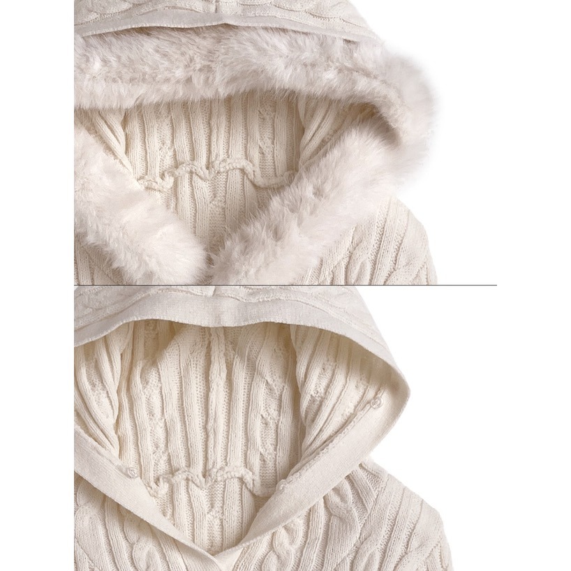 Anita Japan代購 🌸 日本 GRL 毛絨絨 連帽編織針織連身裙 短洋 洋裝 針織 編織 長袖 an1704-細節圖10