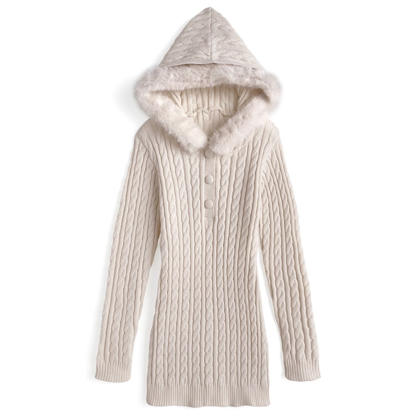 Anita Japan代購 🌸 日本 GRL 毛絨絨 連帽編織針織連身裙 短洋 洋裝 針織 編織 長袖 an1704-規格圖10