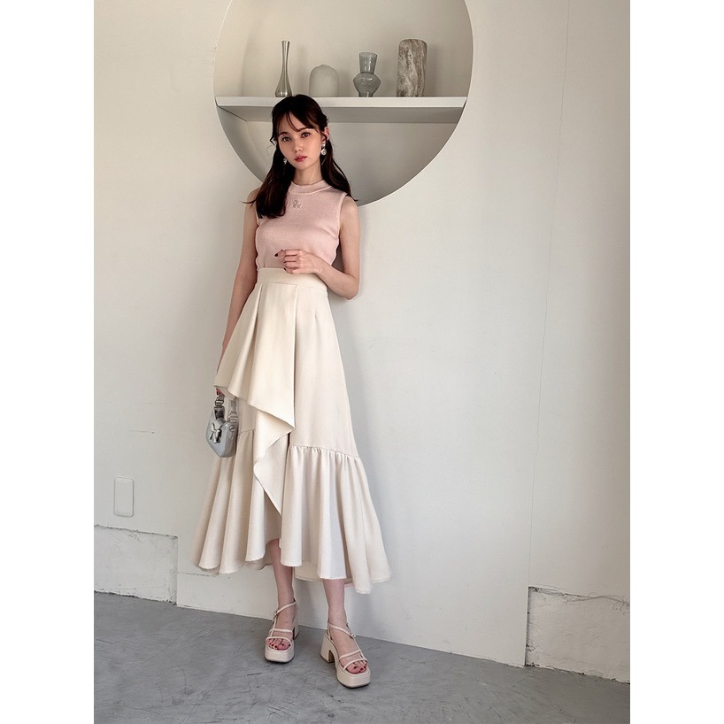 Anita Japan代購 🌸 日本 GRL 氣質簡約 不規則荷葉邊長裙 荷葉邊 長裙 半身裙 ws01-細節圖4