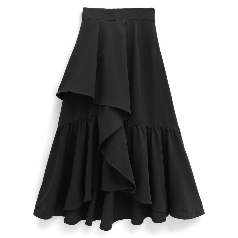 Anita Japan代購 🌸 日本 GRL 氣質簡約 不規則荷葉邊長裙 荷葉邊 長裙 半身裙 ws01-規格圖9