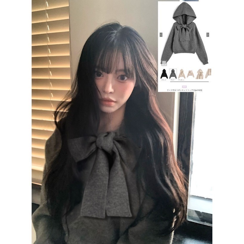 Anita Japan代購 🌸 日本 GRL 休閒百搭 連帽綁帶針織 長袖 針織 連帽 an1925-細節圖3