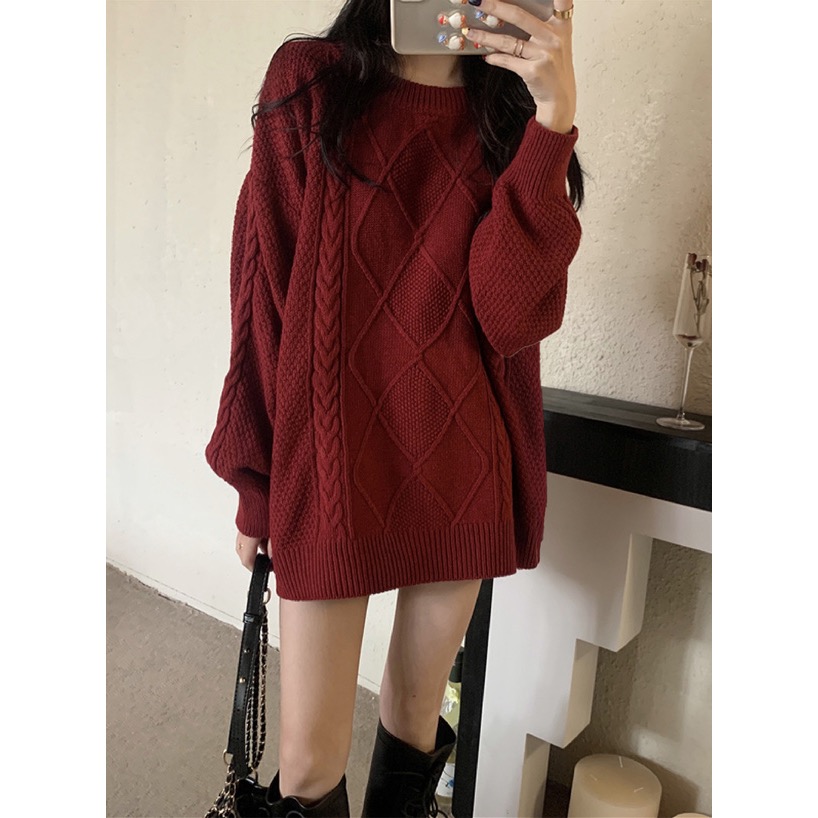 Anita Japan代購 🌸 日本 GRL 長版圓領編織 針織迷你連身裙 針織 洋裝 寬鬆舒適 ks195-細節圖5