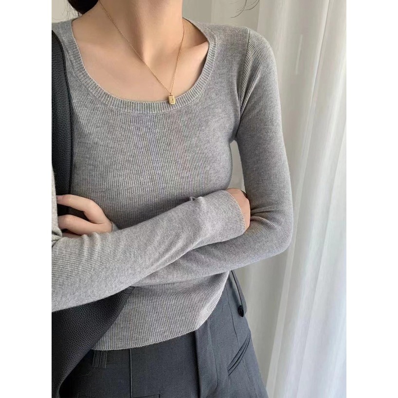 Anita Japan代購 🌸 日本 GRL 簡約百搭 寬領針織上衣 袖口拇指孔 針織 單穿 內搭 an1900-細節圖3