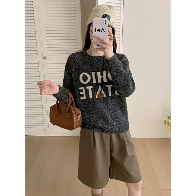 Anita Japan代購 🌸 日本 GRL 簡約休閒 圓領針織上衣 長袖 針織  寬鬆舒適 an1861-細節圖2