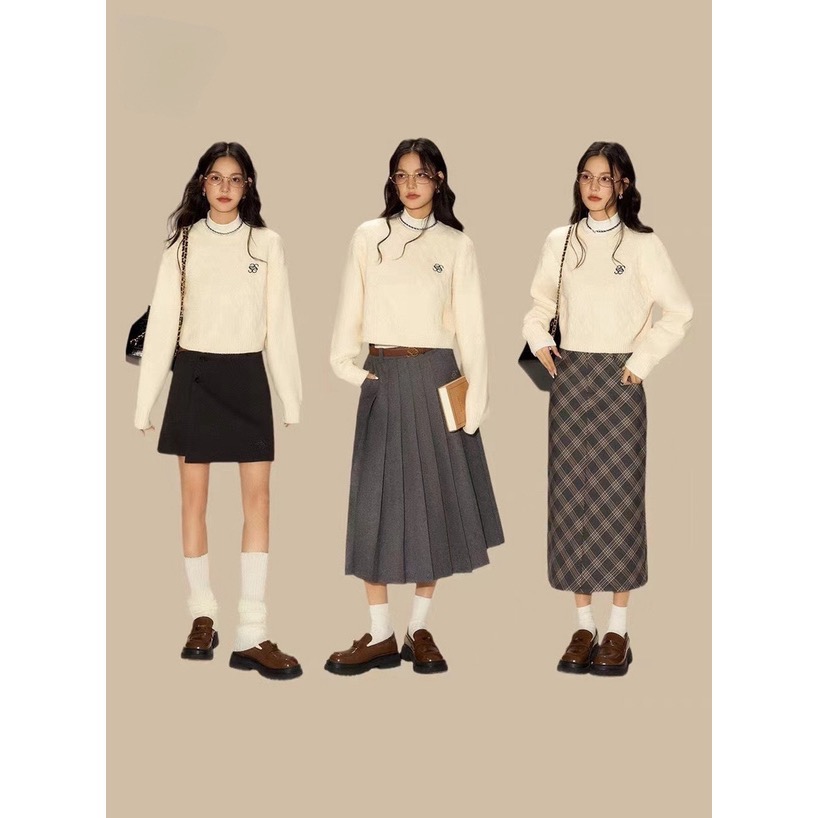 Anita Japan代購 🌸 日本 GRL 簡約氣質 學院風 刺繡編織針織上衣 短版 針織 長袖 an1837-細節圖4