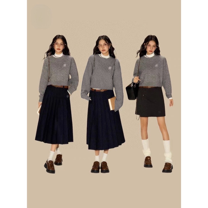 Anita Japan代購 🌸 日本 GRL 簡約氣質 學院風 刺繡編織針織上衣 短版 針織 長袖 an1837-細節圖5