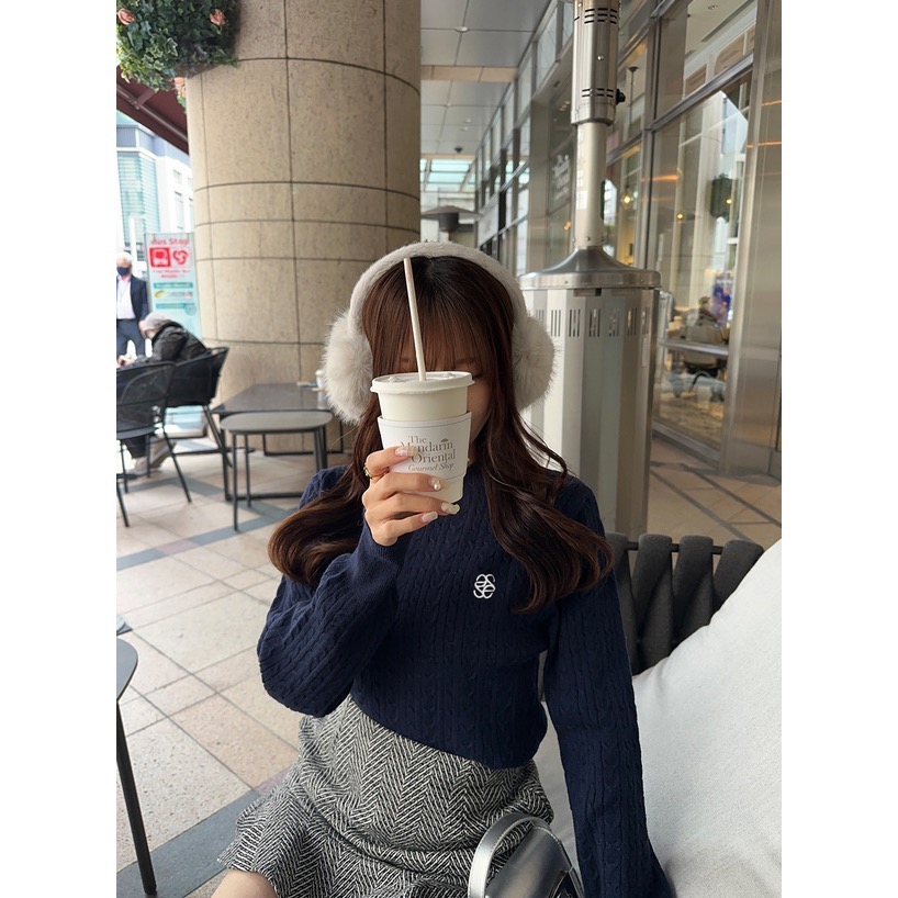 Anita Japan代購 🌸 日本 GRL 簡約氣質 學院風 刺繡編織針織上衣 短版 針織 長袖 an1837-細節圖6