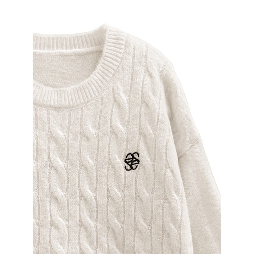 Anita Japan代購 🌸 日本 GRL 簡約氣質 學院風 刺繡編織針織上衣 短版 針織 長袖 an1837-細節圖8