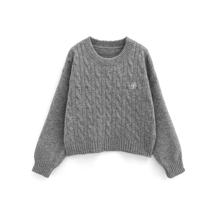 Anita Japan代購 🌸 日本 GRL 簡約氣質 學院風 刺繡編織針織上衣 短版 針織 長袖 an1837-規格圖10