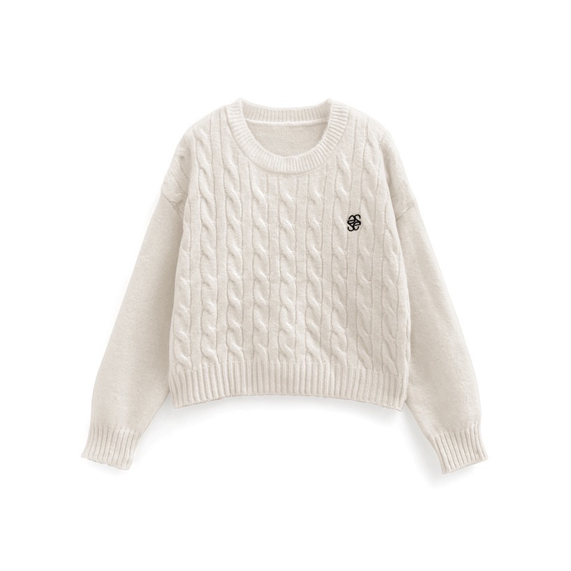 Anita Japan代購 🌸 日本 GRL 簡約氣質 學院風 刺繡編織針織上衣 短版 針織 長袖 an1837-規格圖10