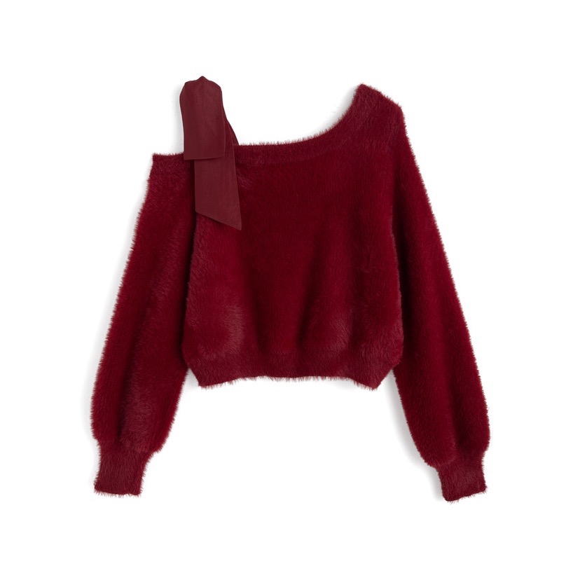 Anita Japan代購 🌸 日本 GRL 單肩綁帶 毛絨絨針織 舒適毛絨感 針織 長袖 pm842-細節圖8