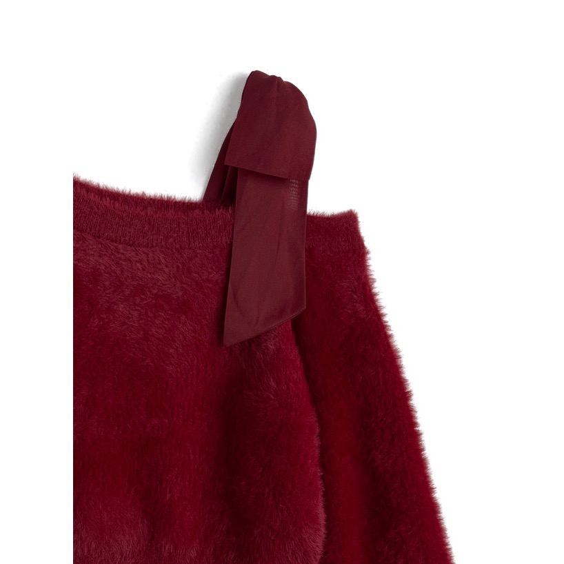 Anita Japan代購 🌸 日本 GRL 單肩綁帶 毛絨絨針織 舒適毛絨感 針織 長袖 pm842-細節圖9