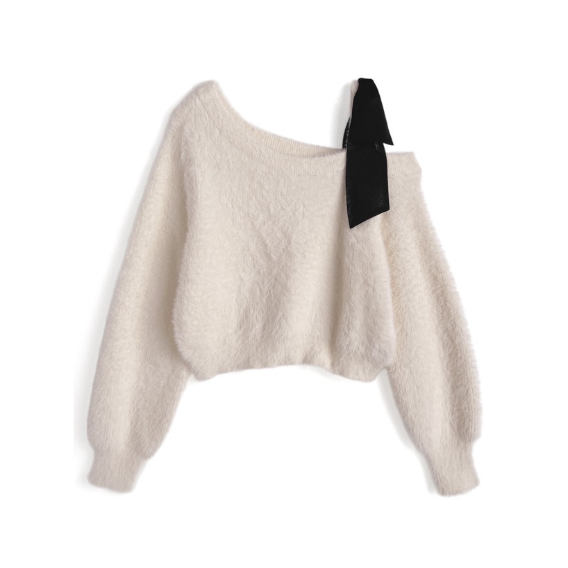 Anita Japan代購 🌸 日本 GRL 單肩綁帶 毛絨絨針織 舒適毛絨感 針織 長袖 pm842-規格圖11