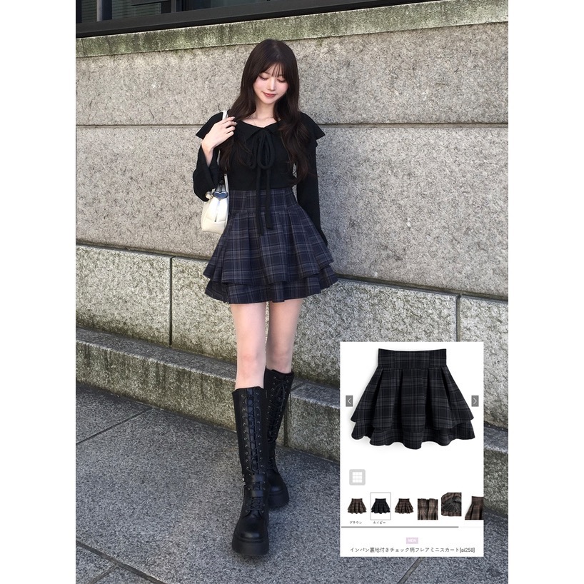 Anita Japan代購 🌸 日本 GRL 高腰短裙 格紋迷你裙 格子 短裙 有內襯 迷你裙 ai258-細節圖3