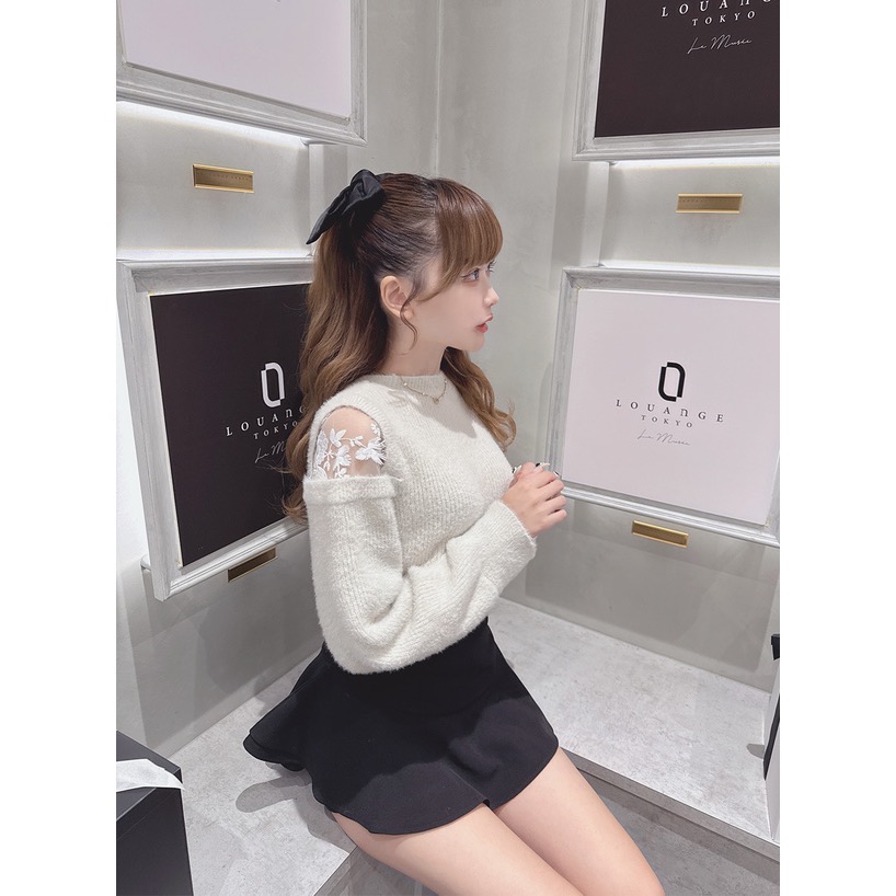 Anita Japan代購 🌸 日本 GRL 舒適甜美 肩部蕾絲毛絨針織 毛絨針織 針織 pm650-細節圖3