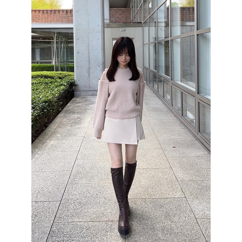 Anita Japan代購 🌸 日本 GRL 舒適甜美 肩部蕾絲毛絨針織 毛絨針織 針織 pm650-細節圖5