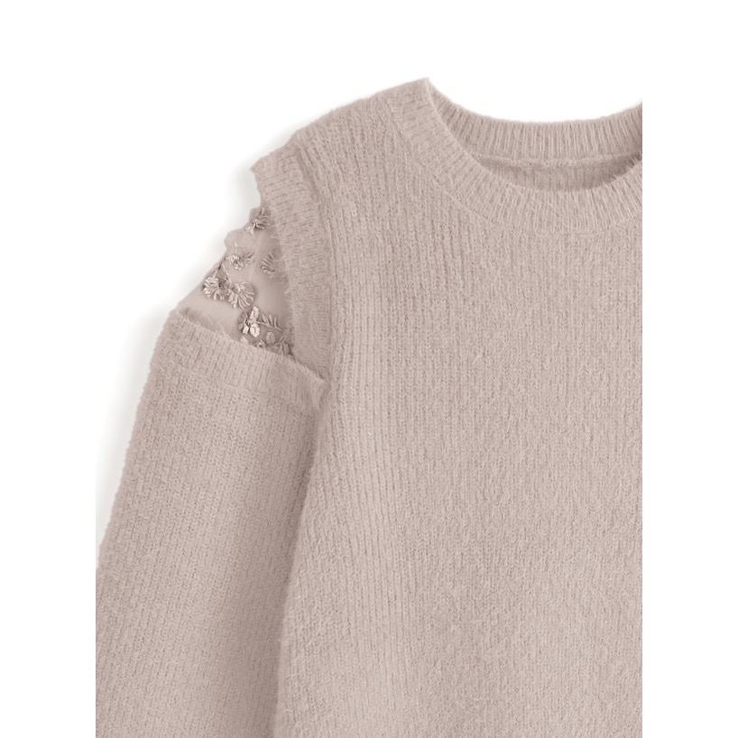 Anita Japan代購 🌸 日本 GRL 舒適甜美 肩部蕾絲毛絨針織 毛絨針織 針織 pm650-細節圖8