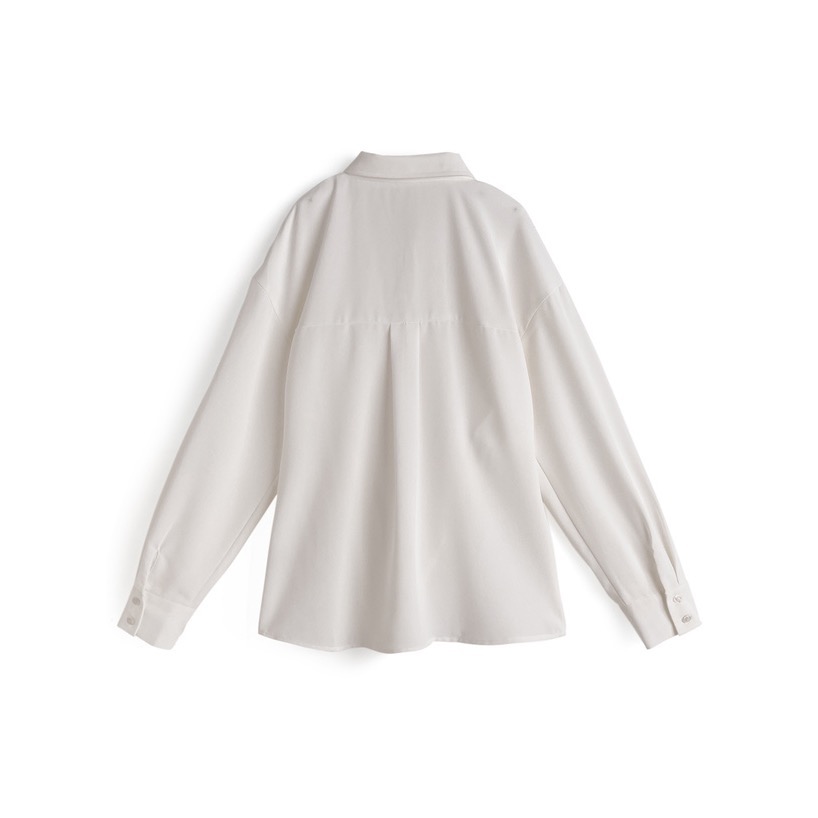 Anita Japan代購 🌸 日本 GRL 日常白搭 腰部褶皺襯衫 縮腰設計 長衫 襯衫 cb1289-細節圖4