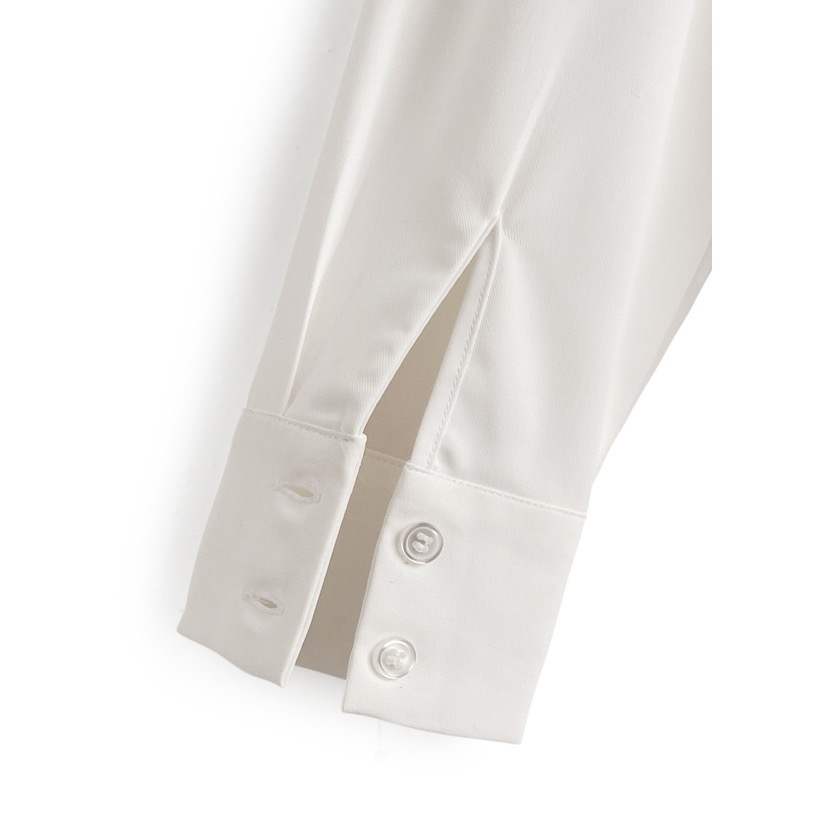 Anita Japan代購 🌸 日本 GRL 日常白搭 腰部褶皺襯衫 縮腰設計 長衫 襯衫 cb1289-細節圖5