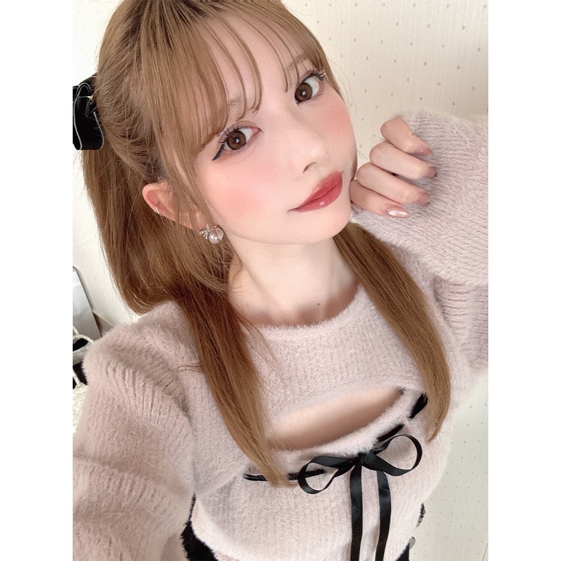 Anita Japan代購 🌸 日本 GRL 舒適甜美 前胸綁帶 毛絨羅紋針織 針織 羅紋 pm828-細節圖5