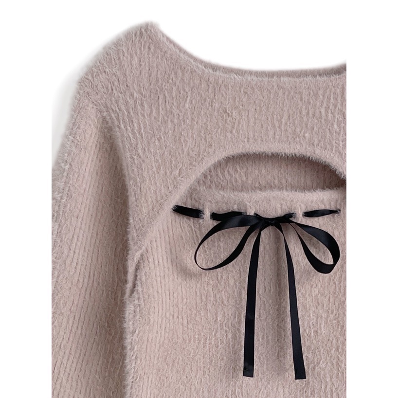 Anita Japan代購 🌸 日本 GRL 舒適甜美 前胸綁帶 毛絨羅紋針織 針織 羅紋 pm828-細節圖10